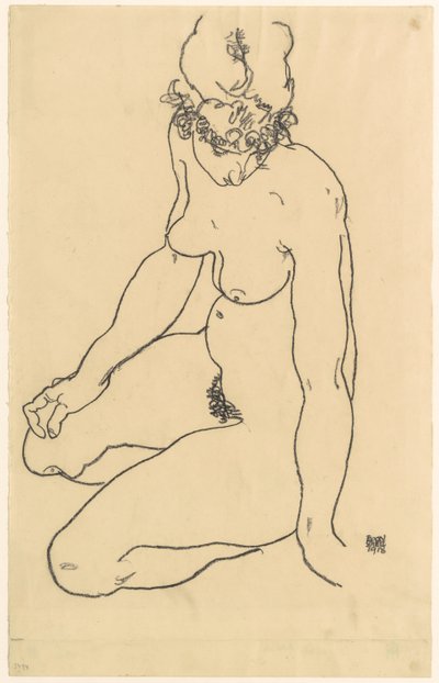 Sitzender weiblicher Akt, 1918 von Egon Schiele